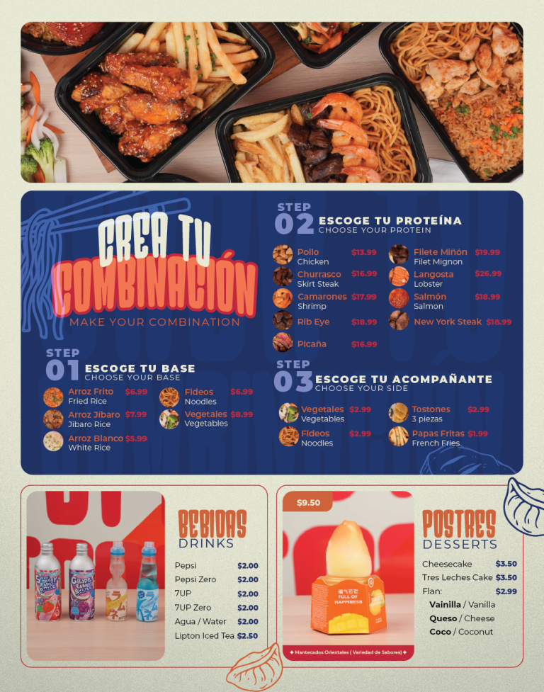 Menu – Teppanyaki